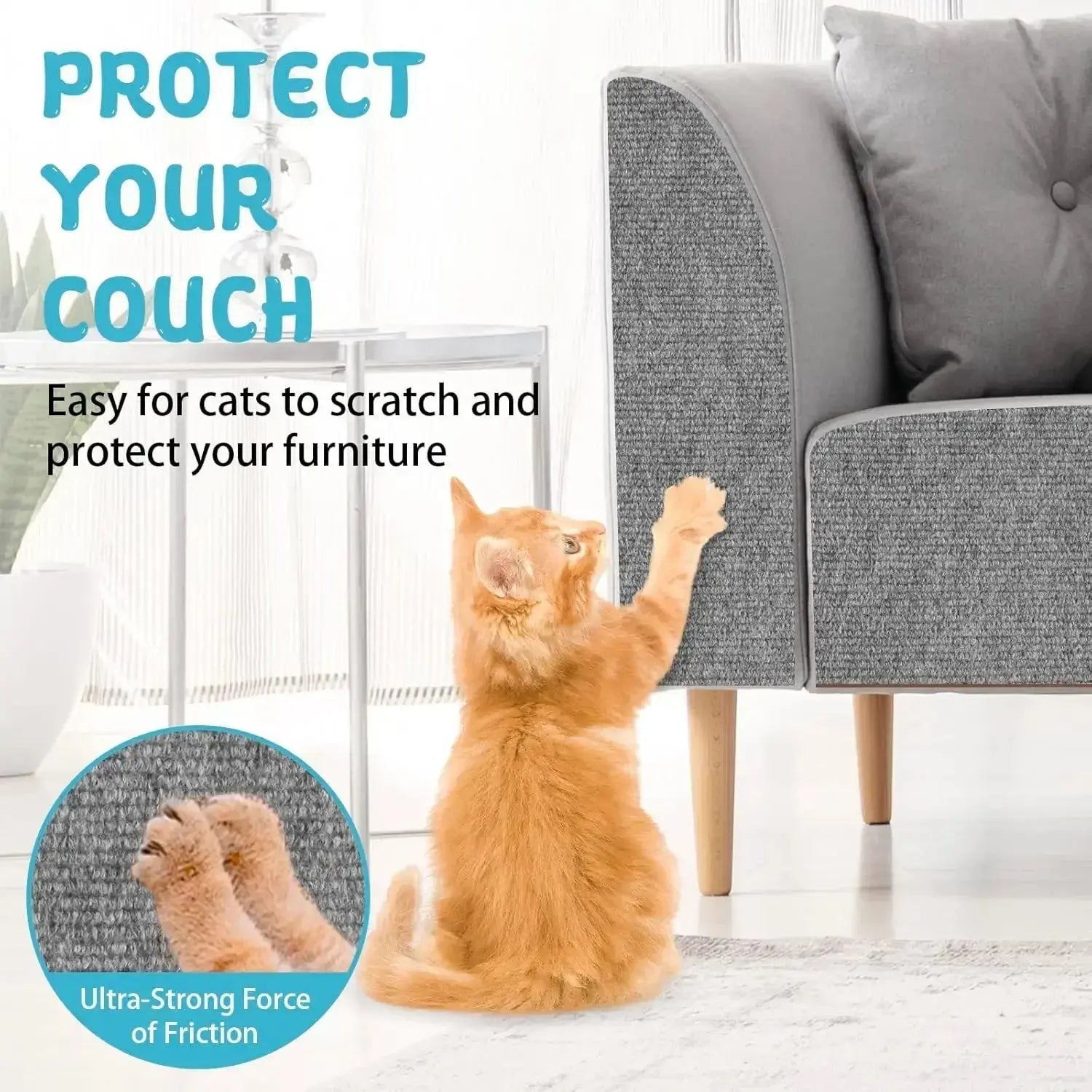 Wall - Mounted Cat Scratching Pad – Self - Adhesive, Durable & Cuttable - flairly